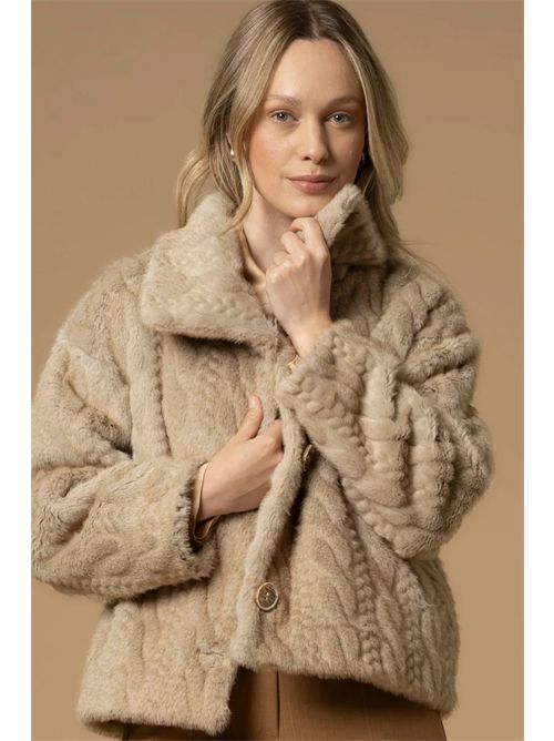 Cappotto corto fantasia a trecce KOCCA | MARIELIES/30357